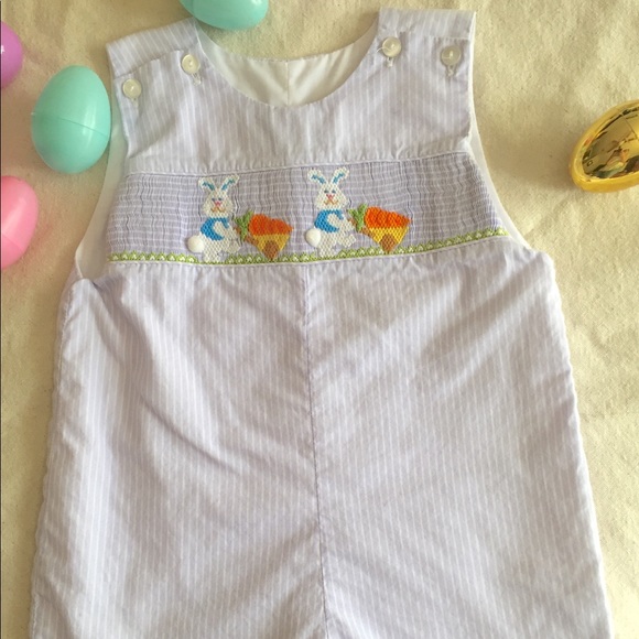 Easter rabbit smocked Jon Jon 12 months - Picture 1 of 7